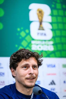 260613 Victor Nilsson Lindelöf of the Swedish national football team at a press conference, PK, Pressekonferenz during day 3 of the FIFA World Cup, WM, Weltmeisterschaft, Fussball 2026 on June 13, 2026 in Monterrey. Photo: Joel Marklund BILDBYRAN kod JM PA1231 fotboll football soccer fotball vm fotbolls-vm fotball-vm fotbolls-vm 2026 fifa world cup 2026 presskonferens press conference sverige sweden sverige a day 3 bbeng