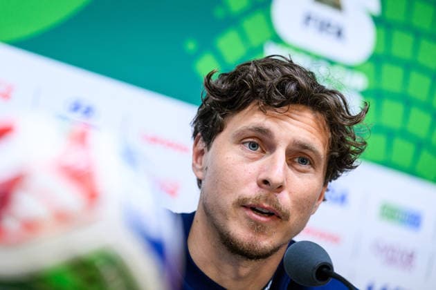 260613 of the Swedish national football team at a press conference, PK, Pressekonferenz during day 3 of the FIFA World Cup, WM, Weltmeisterschaft, Fussball 2026 on June 13, 2026 in Monterrey. Photo: Joel Marklund BILDBYRAN kod JM PA1231 fotboll football soccer fotball vm fotbolls-vm fotball-vm fotbolls-vm 2026 fifa world cup 2026 presskonferens press conference sverige sweden sverige a day 3 bbeng