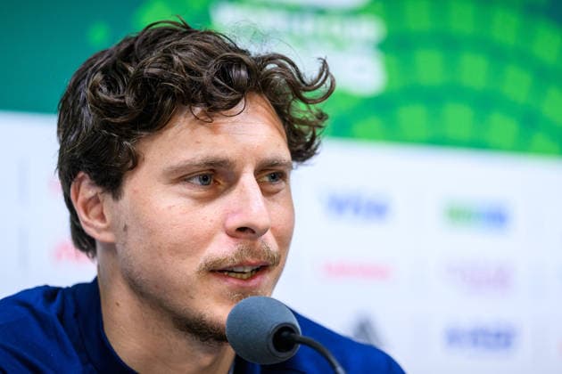 260613 Victor Nilsson Lindelöf of the Swedish national football team at a press conference, PK, Pressekonferenz during day 3 of the FIFA World Cup, WM, Weltmeisterschaft, Fussball 2026 on June 13, 2026 in Monterrey. Photo: Joel Marklund BILDBYRAN kod JM PA1231 fotboll football soccer fotball vm fotbolls-vm fotball-vm fotbolls-vm 2026 fifa world cup 2026 presskonferens press conference sverige sweden sverige a day 3 bbeng