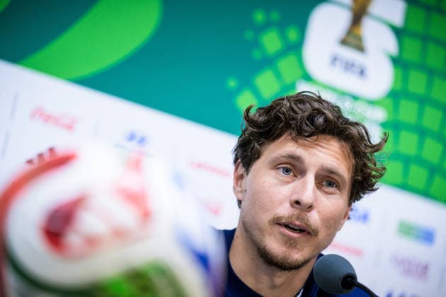 260613 Victor Nilsson Lindelöf of the Swedish national football team at a press conference, PK, Pressekonferenz during day 3 of the FIFA World Cup, WM, Weltmeisterschaft, Fussball 2026 on June 13, 2026 in Monterrey. Photo: Joel Marklund BILDBYRAN kod JM PA1231 fotboll football soccer fotball vm fotbolls-vm fotball-vm fotbolls-vm 2026 fifa world cup 2026 presskonferens press conference sverige sweden sverige a day 3 bbeng