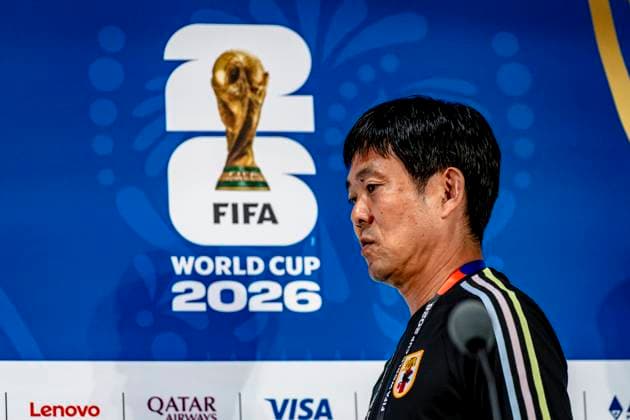 DALLAS - Japan national team, Nationalteam coach Hajime Moriyasu during the 2026 World Cup, Japan press conference, PK, Pressekonferenz and pitch check at AT&T Stadium on June 13, 2026, in Dallas, United States. (Photo by Stefan Koops EYE4IMAGES DeFodi Images) -