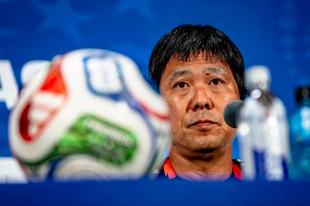 DALLAS - Japan national team, Nationalteam coach Hajime Moriyasu during the 2026 World Cup, Japan press conference, PK, Pressekonferenz and pitch check at AT&T Stadium on June 13, 2026, in Dallas, United States. (Photo by Stefan Koops EYE4IMAGES DeFodi Images) -