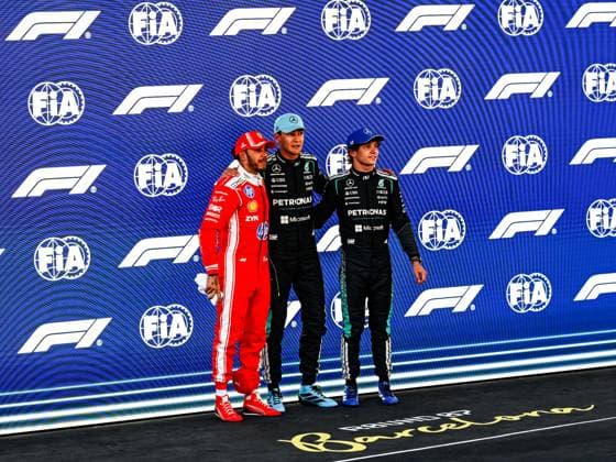 June 13, 2026, Piombino, Piombino, Italy: 44 Lewis Hamilton And 63 GeorgeÃ‚ Russell And I 12 Kimi Antonellin They Face The Qualifying Session , During Fia Formula One World Championship, WM, Weltmeisterschaft GP di F1 di Barcellona-Catalogna 2026 13 Jun, Barcellona Spain Piombino Italy - ZUMAb336 20260613_zsp_b336_042 Copyright: xLucaxBarsalix
