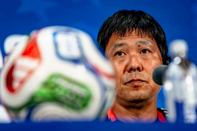 DALLAS - Japan national team, Nationalteam coach Hajime Moriyasu during the 2026 World Cup, Japan press conference, PK, Pressekonferenz and pitch check at AT&T Stadium on June 13, 2026, in Dallas, United States. (Photo by Stefan Koops EYE4IMAGES DeFodi Images) -