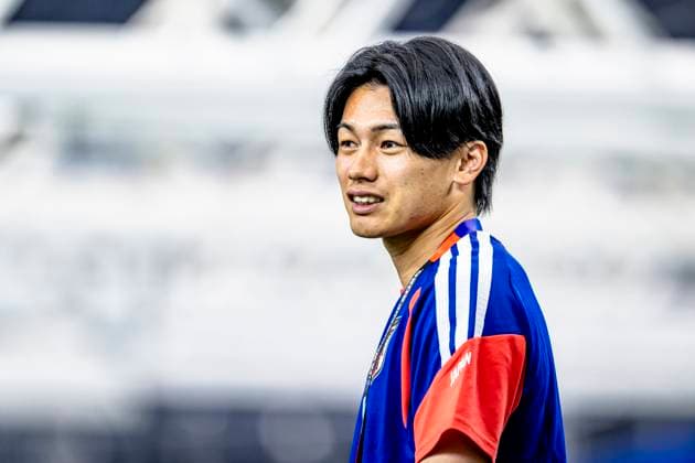 DALLAS - Ayase Ueda of Japan during the 2026 World Cup, press conference, PK, Pressekonferenz and pitch check of Japan at AT&T Stadium on June 13, 2026 in Dallas, United States. (Photo by Stefan Koops EYE4IMAGES DeFodi Images) -