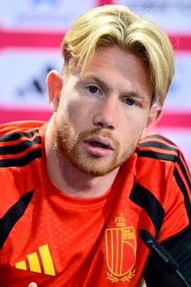 Belgian national football team - 2026 FIFA World Cup, WM, Weltmeisterschaft, Fussball - media activities 13 06 2026 RENTON, UNITED STATES OF AMERICA - JUNE 13 : De Bruyne Kevin forward of Belgium pictured during a press conference, PK, Pressekonferenz at the training grounds of the Belgian national football team during the 2026 FIFA World Cup on June 13, 2026 in Renton, United States of America, 13 06 2026 Renton United States of America  Copyright: xJanxDexMeuleneirx