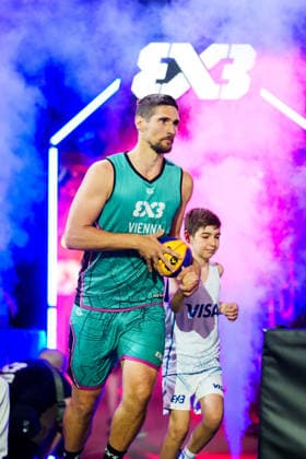 BASKETBALL - FIBA 3x3 World Tour VIENNA,AUSTRIA,13.JUN.26 - BASKETBALL - FIBA 3x3 World Tour. Image shows Toni Blazan (Vienna).  GEPAxpictures xEdgarxEisner