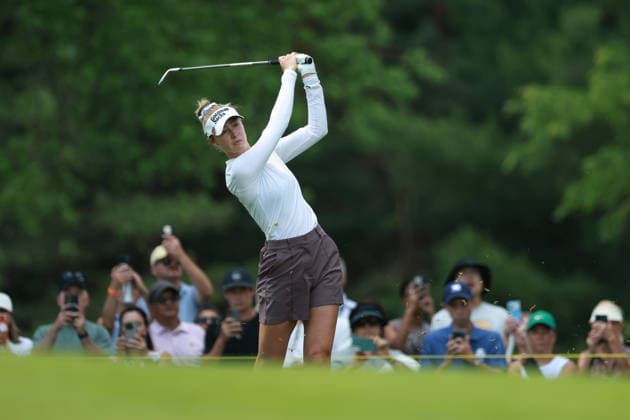 Dow Championship MIDLAND, MICHIGAN - JUNE 13: Nelly Korda of United States of America plays her fairway shot on the 9th hole during the third round of the Dow Championship at Midland Country Club in Midland, Michigan, USA on Saturday, June 13, 2026. Midland Michigan United States  Copyright: xJorgexLemusx originalFilename:lemus-dowchamp260613_npIz5.jpg