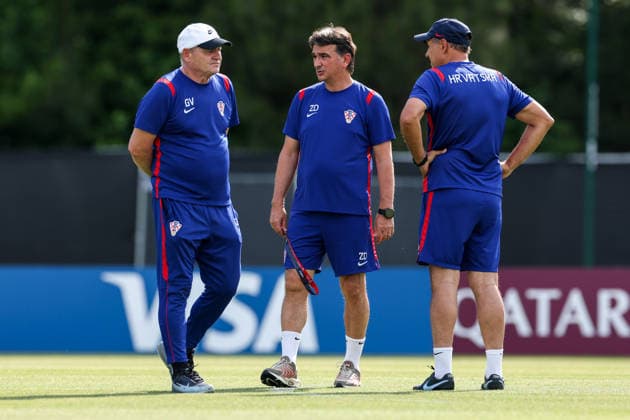 Croatia Training And press conference, PK, Pressekonferenz - FIFA World Cup, WM, Weltmeisterschaft, Fussball 2026 ALEXANDRIA, VIRGINIA - JUNE 13: Head coach of Croatia Zlatko Dalic talks with members of his couching staff during the training session of Croatian national football team at training centre at Episcopal High School on June 13, 2026 in Alexandria, Virginia.  IgorxKralj PIXSELL