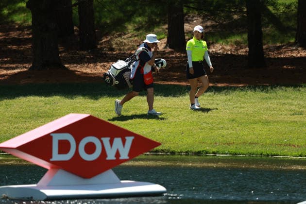 Dow Championship MIDLAND, MICHIGAN - JUNE 13: Ayaka Furue of Japan walks on the 5th hole during the third round of the Dow Championship at Midland Country Club in Midland, Michigan, USA on Saturday, June 13, 2026. Midland Michigan United States  Copyright: xJorgexLemusx originalFilename:lemus-dowchamp260613_npH6c.jpg