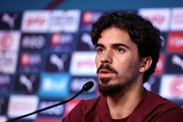 FIFA World Cup, WM, Weltmeisterschaft, Fussball 2026 - Portugal press conference, PK, Pressekonferenz Portugal s national soccer team player Vitinha speaks during a press conference at the training site at Garden District Park for the FIFA World Cup 2026 in Palm Beach, Florida, USA, 13 June 2026. Palm Beach Florida Estados Unidos  Copyright: xMIGUELxA.xLOPESx