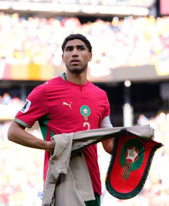 Brazil v Morocco - FIFA World Cup, WM, Weltmeisterschaft, Fussball 2026 - Group C NEW JERSEY, UNITED STATES - JUNE 13: Achraf Hakimi of Morocco looks on prior to 2026 FIFA World Cup First Stage Group C match between Brazil and Morocco at MetLife (New Jersey Stadium) in East Rutherford, New Jersey, United States on June 13, 2026. Jose Hernandez Anadolu New Jersey United States. Editorial use only. Please get in touch for any other usage.  Copyright: x2026xAnadoluxJosexHernandezx