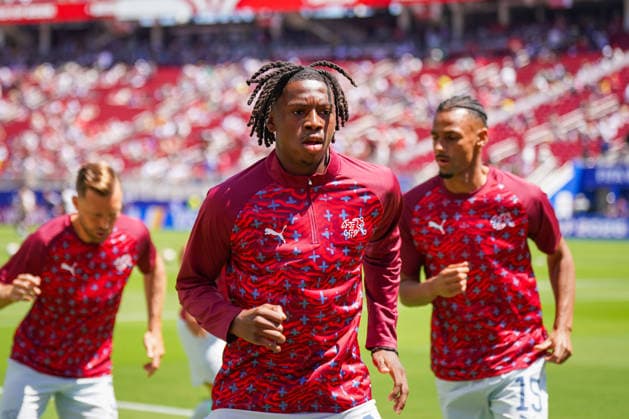 USA: Fussball FIFA World Cup, WM, Weltmeisterschaft, Fussball 2026 Gruppe B Schweiz vs Qatar Levi™s Stadium (Santa Clara, Kalifornien): Johan Manzambi (Schweiz, 9) *** USA Soccer FIFA World Cup 2026 Group B Switzerland vs Qatar Levi™s Stadium Santa Clara, California Johan Manzambi Switzerland, 9 Copyright: xJOERANxSTEINSIEKx