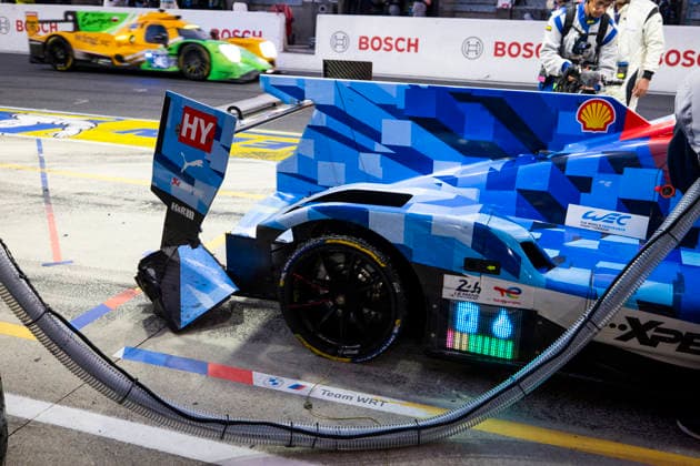 24 HEURES DU MANS 2026 - RACE - SATURDAY 15 MAGNUSSEN Kevin (dnk), MARCIELLO Raffaele (swi), VANTHOOR Dries (bel), BMW M Team WRT, BMW M Hybrid V8 15, Hypercar, action, pit stop during the 24 Hours of Le Mans 2026, 3rd round of the 2026 FIA World Endurance Championship, on June 13, 2026 on the Circuit des 24 Heures du Mans in Le Mans, France - Le MansFrance  Copyright: xJULIENxDELFOSSEx