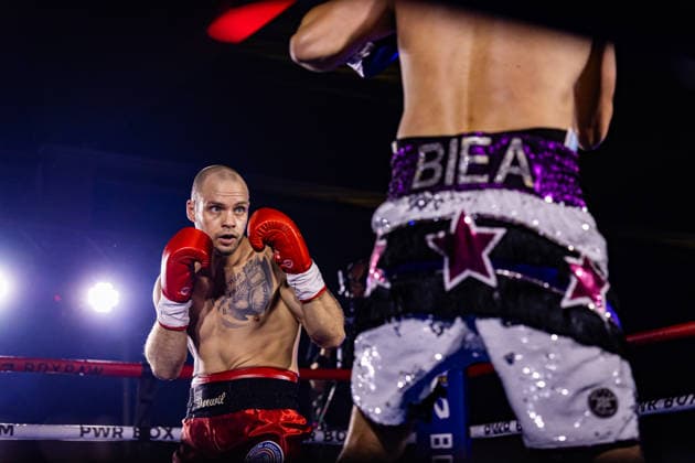 FLENSBURG, GERMANY - JUNE 13: Action inside the ropes during the WBO European Middleweight Title Fight between Ferdinand Pilz (Germany) vs. Flavius Biea (Romania) at Gorzelniaski Halle on June 13, 2026 in Flensburg, Germany. Schleswig-Holstein Germany Copyright: xMarioxM.xKobergx