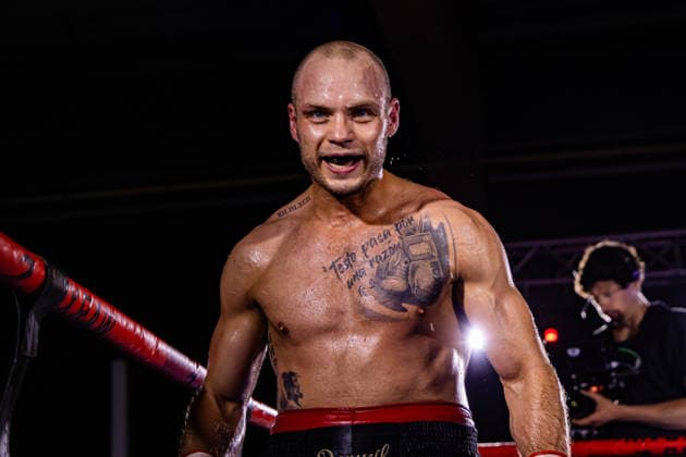 FLENSBURG, GERMANY - JUNE 13: Ferdinand Pilz (Germany) winner by KO during the WBO European Middleweight Title Fight between Ferdinand Pilz (Germany) vs. Flavius Biea (Romania) at Gorzelniaski Halle on June 13, 2026 in Flensburg, Germany. Schleswig-Holstein Germany Copyright: xMarioxM.xKobergx