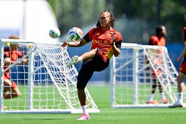 Belgian national football team - FIFA World Cup, WM, Weltmeisterschaft, Fussball 2026 - media activities 13 06 2026 RENTON, UNITED STATES OF AMERICA - JUNE 13 : Moreira Da Silva Diego defender of Belgium pictured during a training session of the Belgian national football team during the FIFA World Cup 2026 on June 13, 2026 in Renton, United States of America, 13 06 2026 Renton United States of America  Copyright: xJanxDexMeuleneirx