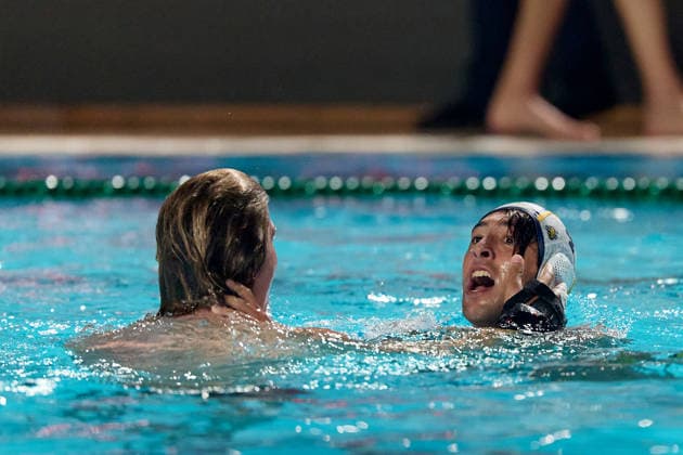 Marc Alls Ferrer (right) of Zodiac CNAB celebrates with a teammate after winning the European Aquatics Men™s Water polo, Wasserball Champions League gold‘medal match against Pro Recco at the National Pool, Tal‘Qroqq, Malta, on 13 June 2026. Zodiac CNAB v Pro Recco - Men™s Water Polo Men Champions League 2026 Final; EA_CL_2026_MLT