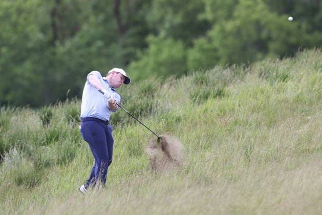 June 13, 2026: Robert MacIntyre hits from the deep rough on the 18th hole in the third round during the RBC Canadian Open held at TPC Toronto at Osprey Valley in Caledon Ontario, Canada. CSM PGA, Golf Herren 2026: RBC Canadian Open Jun 13  - ZUMAc04_ 20260613_zma_c04_127 Copyright: xDanielxLeax
