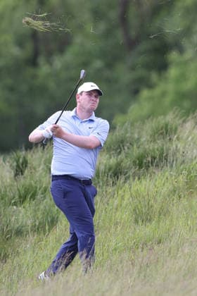 June 13, 2026: Robert MacIntyre hits from the deep rough on the 18th hole in the third round during the RBC Canadian Open held at TPC Toronto at Osprey Valley in Caledon Ontario, Canada. CSM PGA, Golf Herren 2026: RBC Canadian Open Jun 13  - ZUMAc04_ 20260613_zma_c04_132 Copyright: xDanielxLeax