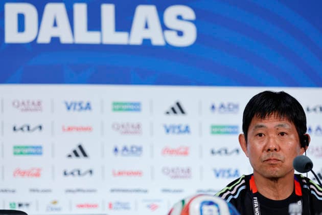 Japan s head coach, Hajime Moriyasu, speaks at a press conference, PK, Pressekonferenz in Dallas, USA, 13 June 2026. Japan press conference !ACHTUNG: NUR REDAKTIONELLE NUTZUNG!  Copyright: xSebastiánxMariscalx GR7012 20260613-55020589393_1