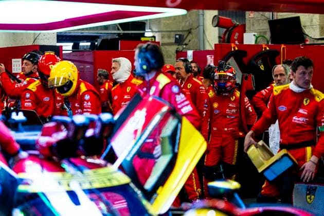 24 HEURES DU MANS 2026 - RACE - SUNDAY FUOCO Antonio (ita), Ferrari AF Corse, Ferrari 499P 50, Hypercar, portrait, garage, box, during the 24 Hours of Le Mans 2026, 3rd round of the 2026 FIA World Endurance Championship, on June 14, 2026 on the Circuit des 24 Heures du Mans in Le Mans, France - Le MansFrance  Copyright: xFabrizioxBoldonix