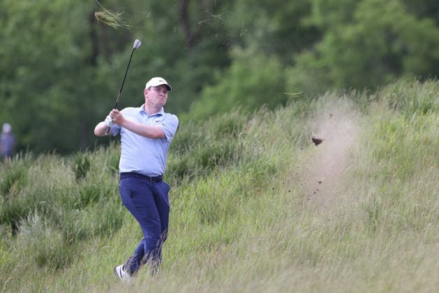 June 13, 2026: Robert MacIntyre hits from the deep rough on the 18th hole in the third round during the RBC Canadian Open held at TPC Toronto at Osprey Valley in Caledon Ontario, Canada. CSM Caledon Canada - ZUMAc04_ 20260613_zma_c04_128 Copyright: xDanielxLeax