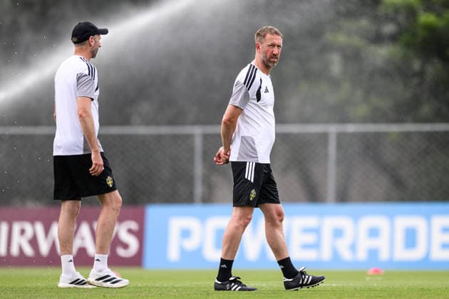 260614 Head coach Graham Potter of the Swedish national football team at a training session during day 3 of the FIFA World Cup, WM, Weltmeisterschaft, Fussball 2026 on June 14, 2026 in Monterrey. Photo: Petter Arvidson BILDBYRAN kod PA PA1232 fotboll football soccer fotball vm fotbolls-vm fotball-vm fotbolls-vm 2026 fifa world cup 2026 träning practice training sverige sweden sverige a day 3 bbeng