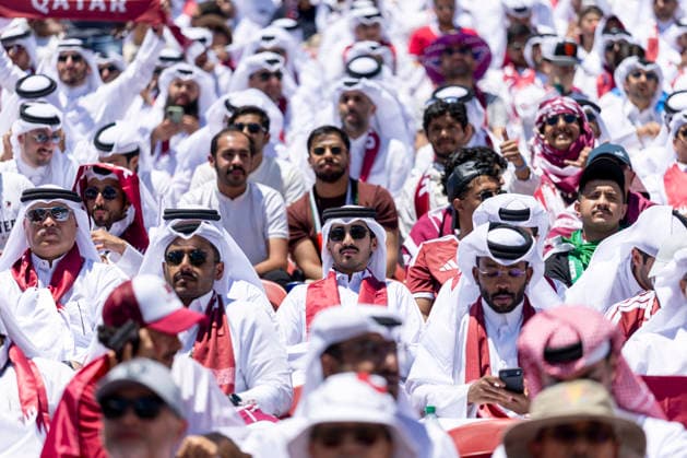 SANTA CLARA, CA - JUNE 13: Qatar fans during the FIFA World Cup, WM, Weltmeisterschaft, Fussball 2026 Group B match between Qatar and Switzerland on June 13, 2026 at the San Francisco Bay Area Stadium in Santa Clara, CA. (Photo by Bob Kupbens Icon Sportswire) SOCCER: JUN 13 FIFA World Cup 26 Group B - Qatar vs Switzerland EDITORIAL USE ONLY Icon260613054