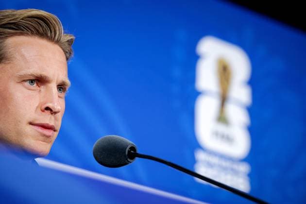ARLINGTON - Frenkie de Jong of the Netherlands during a press conference, PK, Pressekonferenz of the Dutch national team, Nationalteam on June 13, 2026, at Dallas Stadium, Arlington, Texas. For the Dutch team, the World Cup begins with a match against Japan. KOEN VAN WEEL ANP xVIxANPxSportx xxANPxIVx 560943968 originalFilename: 560943968.jpg