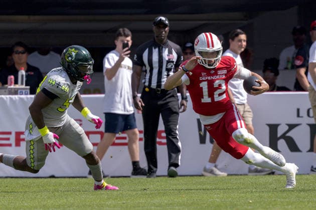 June 13, 2026, Washington, D.C, U.S: DC Defenders quarterback Jason Bean (12) runs with the ball during the United Bowl UFL Championship game at Audi Field, Washington, D.C. Washington U.S - ZUMAs304 20260613_zaf_s304_009 Copyright: xScottxStuartx