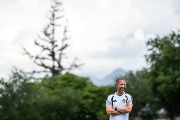 260614 Head coach Graham Potter of the Swedish national football team at a training session during day 3 of the FIFA World Cup, WM, Weltmeisterschaft, Fussball 2026 on June 14, 2026 in Monterrey. Photo: Joel Marklund BILDBYRAN kod JM PA1232 fotboll football soccer fotball vm fotbolls-vm fotball-vm fotbolls-vm 2026 fifa world cup 2026 träning practice training sverige sweden sverige a day 3 bbeng