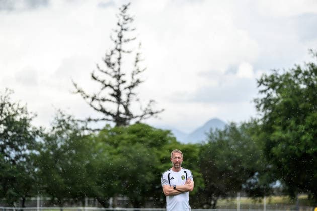 260614 Head coach Graham Potter of the Swedish national football team at a training session during day 3 of the FIFA World Cup, WM, Weltmeisterschaft, Fussball 2026 on June 14, 2026 in Monterrey. Photo: Joel Marklund BILDBYRAN kod JM PA1232 fotboll football soccer fotball vm fotbolls-vm fotball-vm fotbolls-vm 2026 fifa world cup 2026 träning practice training sverige sweden sverige a day 3 bbeng