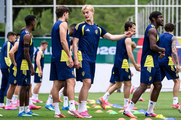 260614 Lucas Bergvall of the Swedish national football team at a training session during day 3 of the FIFA World Cup, WM, Weltmeisterschaft, Fussball 2026 on June 14, 2026 in Monterrey. Photo: Petter Arvidson BILDBYRAN kod PA PA1232 fotboll football soccer fotball vm fotbolls-vm fotball-vm fotbolls-vm 2026 fifa world cup 2026 träning practice training sverige sweden sverige a day 3 bbeng