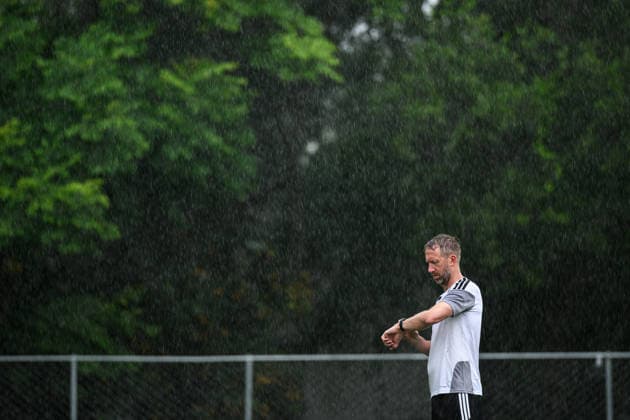 260614 Head coach Graham Potter of the Swedish national football team at a training session during day 3 of the FIFA World Cup, WM, Weltmeisterschaft, Fussball 2026 on June 14, 2026 in Monterrey. Photo: Joel Marklund BILDBYRAN kod JM PA1232 fotboll football soccer fotball vm fotbolls-vm fotball-vm fotbolls-vm 2026 fifa world cup 2026 träning practice training sverige sweden sverige a day 3 bbeng