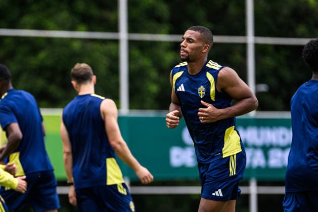 260614 Isak Hien of the Swedish national football team at a training session during day 3 of the FIFA World Cup, WM, Weltmeisterschaft, Fussball 2026 on June 14, 2026 in Monterrey. Photo: Petter Arvidson BILDBYRAN kod PA PA1232 fotboll football soccer fotball vm fotbolls-vm fotball-vm fotbolls-vm 2026 fifa world cup 2026 träning practice training sverige sweden sverige a day 3 bbeng
