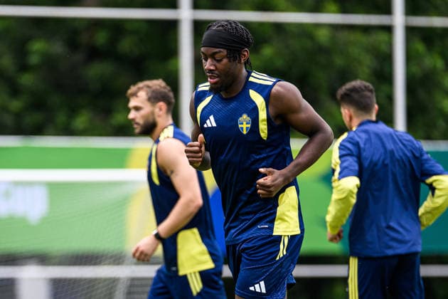 260614 Anthony Elanga of the Swedish national football team at a training session during day 3 of the FIFA World Cup, WM, Weltmeisterschaft, Fussball 2026 on June 14, 2026 in Monterrey. Photo: Petter Arvidson BILDBYRAN kod PA PA1232 fotboll football soccer fotball vm fotbolls-vm fotball-vm fotbolls-vm 2026 fifa world cup 2026 träning practice training sverige sweden sverige a day 3 bbeng