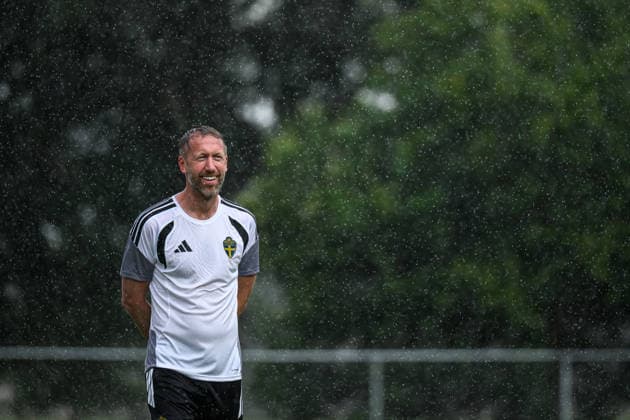 260614 Head coach Graham Potter of the Swedish national football team at a training session during day 3 of the FIFA World Cup, WM, Weltmeisterschaft, Fussball 2026 on June 14, 2026 in Monterrey. Photo: Joel Marklund BILDBYRAN kod JM PA1232 fotboll football soccer fotball vm fotbolls-vm fotball-vm fotbolls-vm 2026 fifa world cup 2026 träning practice training sverige sweden sverige a day 3 bbeng