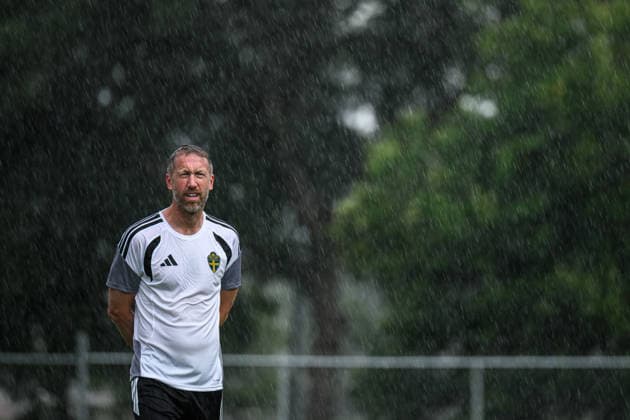 260614 Head coach Graham Potter of the Swedish national football team at a training session during day 3 of the FIFA World Cup, WM, Weltmeisterschaft, Fussball 2026 on June 14, 2026 in Monterrey. Photo: Joel Marklund BILDBYRAN kod JM PA1232 fotboll football soccer fotball vm fotbolls-vm fotball-vm fotbolls-vm 2026 fifa world cup 2026 träning practice training sverige sweden sverige a day 3 bbeng