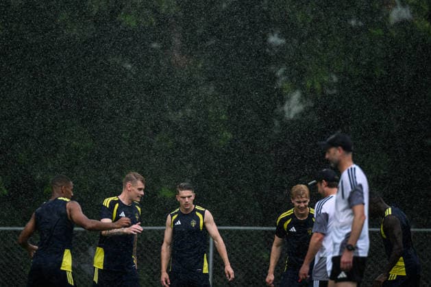 260614 Viktor Gyökeres of the Swedish national football team at a training session during day 3 of the FIFA World Cup, WM, Weltmeisterschaft, Fussball 2026 on June 14, 2026 in Monterrey. Photo: Joel Marklund BILDBYRAN kod JM PA1232 fotboll football soccer fotball vm fotbolls-vm fotball-vm fotbolls-vm 2026 fifa world cup 2026 träning practice training sverige sweden sverige a day 3 bbeng