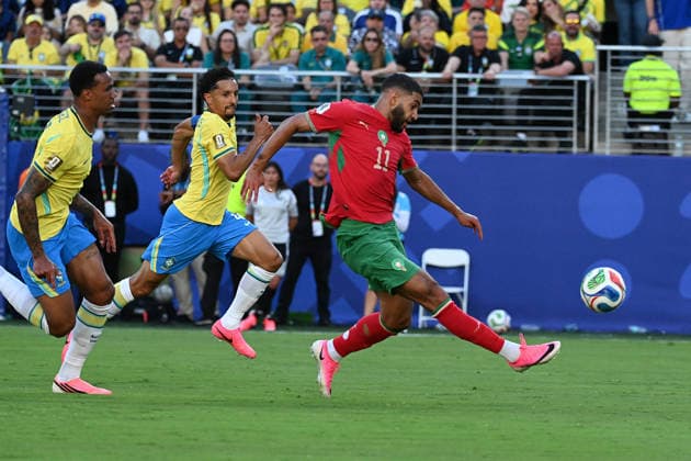 SOCCER - FIFA World Cup, WM, Weltmeisterschaft, Fussball - Brazil vs. Morocco Photo by IPA ABACAPRESS.COM85659675 - Ismael Saibari (Morocco) in action during the Brazil vs. Morocco match at the FIFA World Cup in New York, USA, on June 13, 2026 New York  Copyright: xIPAxSport ABACAx