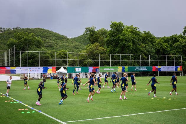 260614 Players of the Swedish national football team at a training session during day 3 of the FIFA World Cup, WM, Weltmeisterschaft, Fussball 2026 on June 14, 2026 in Monterrey. Photo: Petter Arvidson BILDBYRAN kod PA PA1232 fotboll football soccer fotball vm fotbolls-vm fotball-vm fotbolls-vm 2026 fifa world cup 2026 träning practice training sverige sweden sverige a day 3 bbeng