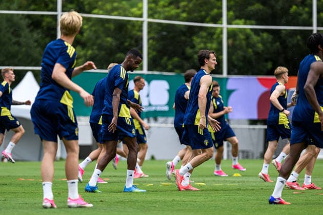 260614 Alexander Isak and Hjalmar Ekdahl of the Swedish national football team at a training session during day 3 of the FIFA World Cup, WM, Weltmeisterschaft, Fussball 2026 on June 14, 2026 in Monterrey. Photo: Joel Marklund BILDBYRAN kod JM PA1232 fotboll football soccer fotball vm fotbolls-vm fotball-vm fotbolls-vm 2026 fifa world cup 2026 träning practice training sverige sweden sverige a day 3 bbeng