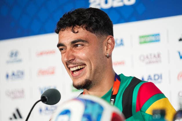 Ahead of Germany v Curacao - FIFA World Cup, WM, Weltmeisterschaft, Fussball 2026 - Group E TEXAS, UNITED STATES - JUNE 13: Alexander Pavlovic of Germany attends a press conference, PK, Pressekonferenz ahead of 2026 FIFA World Cup First Stage Group E match between Germany and Curacao at Houston Stadium in Texas, United States on June 13, 2026. Hakan Akgun Anadolu Texas United States. Editorial use only. Please get in touch for any other usage.  Copyright: x2026xAnadoluxHakanxAkgunx