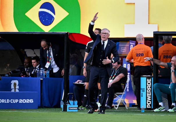Fussball, Länderspiel, Herren, FIFA World Cup, WM, Weltmeisterschaft, Fussball 2026, Fussball-Weltmeisterschaft, USA, Gruppe C, MetLife Stadium New Jersey: Brasilien - Marokko 1:1; Nationaltrainer Carlo Ancelotti (BRA). Aktion