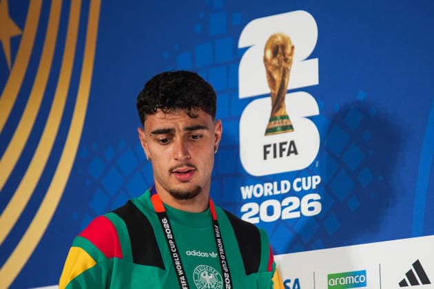 Ahead of Germany v Curacao - FIFA World Cup, WM, Weltmeisterschaft, Fussball 2026 - Group E TEXAS, UNITED STATES - JUNE 13: Alexander Pavlovic of Germany attends a press conference, PK, Pressekonferenz ahead of 2026 FIFA World Cup First Stage Group E match between Germany and Curacao at Houston Stadium in Texas, United States on June 13, 2026. Hakan Akgun Anadolu Texas United States. Editorial use only. Please get in touch for any other usage.  Copyright: x2026xAnadoluxHakanxAkgunx