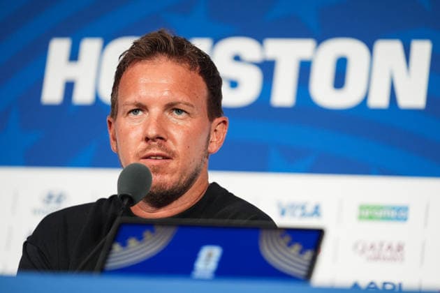 Ahead of Germany v Curacao - FIFA World Cup, WM, Weltmeisterschaft, Fussball 2026 - Group E TEXAS, UNITED STATES - JUNE 13: Head coach Julian Nagelsmann of Germany attends a press conference, PK, Pressekonferenz ahead of 2026 FIFA World Cup First Stage Group E match between Germany and Curacao at Houston Stadium in Texas, United States on June 13, 2026. Hakan Akgun Anadolu Texas United States. Editorial use only. Please get in touch for any other usage.  Copyright: x2026xAnadoluxHakanxAkgunx
