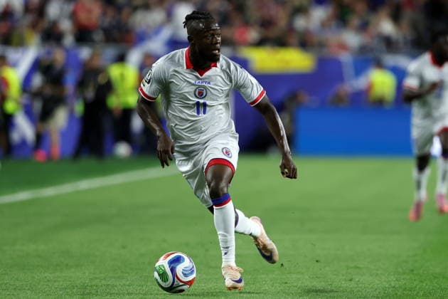 FIFA World Cup, WM, Weltmeisterschaft, Fussball 2026 - Group C - Haiti vs Scotland Louicius Deedson of Haiti in action during the FIFA World Cup 2026 group stage match Haiti against Scotland, in Foxborough, Massachusetts, USA, 13 June 2026. BOSTON United States  Copyright: xGREGxM.xCOOPERx