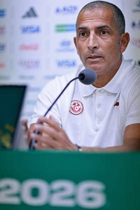 June 13, 2026, Monterrey, Mexico: Sabri Lamouchi, head coach of the Tunisia speaks during the press conference, PK, Pressekonferenz of Sweden one day ahead of the FIFA World Cup, WM, Weltmeisterschaft, Fussball 2026 Group F match between Sweden and Tunisia at Monterrey Stadium on June 13, 2026 in Monterrey, Mexico. Photo: DiaEsportivo Monterrey Mexico - ZUMAh208 20260613_zsp_h208_022 Copyright: xHeulerxAndreyx