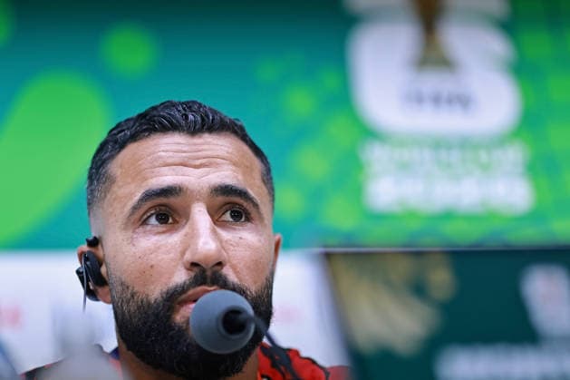 June 13, 2026, Monterrey, Mexico: Ali Abdi of the Tunisia speaks during the press conference, PK, Pressekonferenz of Sweden one day ahead of the FIFA World Cup, WM, Weltmeisterschaft, Fussball 2026 Group F match between Sweden and Tunisia at Monterrey Stadium on June 13, 2026 in Monterrey, Mexico. Photo: DiaEsportivo Monterrey Mexico - ZUMAh208 20260613_zsp_h208_036 Copyright: xHeulerxAndreyx